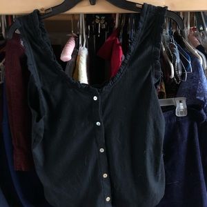 Button up black tank top